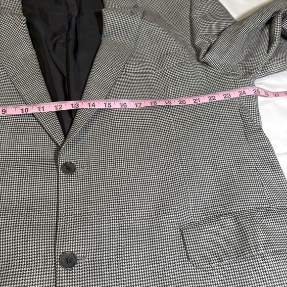 Coppley Ermenegildo Zegna Black Houndstooth Blazer SportCoat 46R Wool Silk Linen - Picture 11 of 14